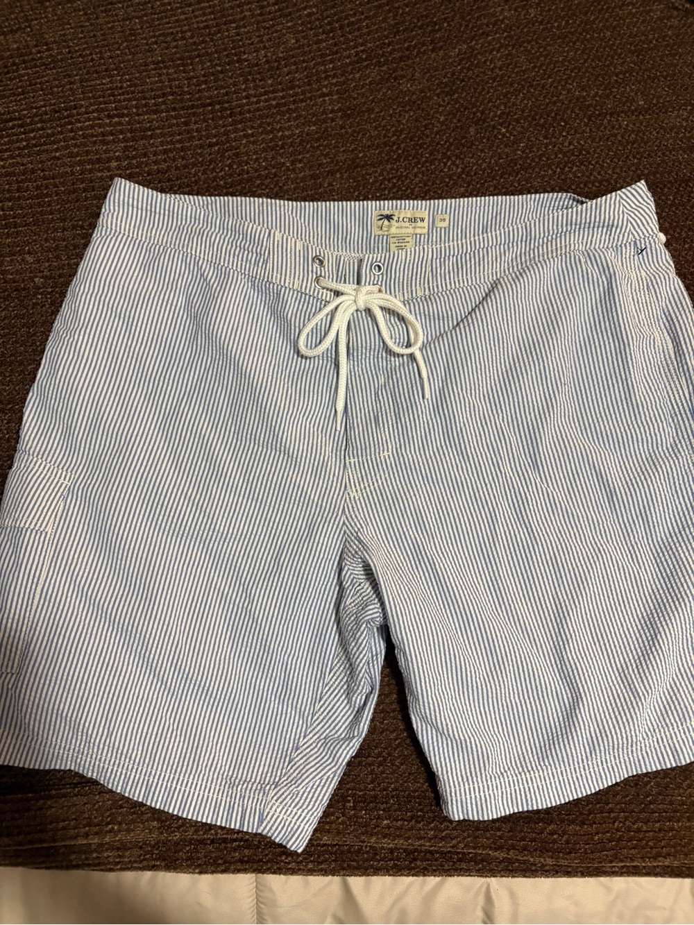 J. Crew Men’s Blue Seersucker Swim Trunks